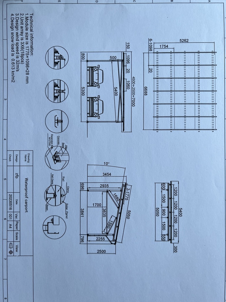 Structure carport black 18 panneaux