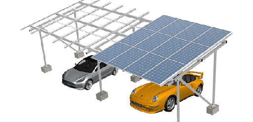 Structure carport black pour 15 panneaux ( sans panneaux)